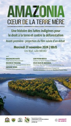 Poster for the Amazonia: Coeur de la Terre Mère documentary premiere.