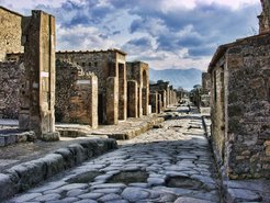 Die Straßen von Pompeji, einem städtischen Zentrum im Römischen Reich