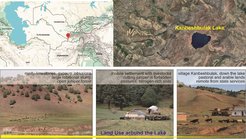 Geographic position of Lake Kanbeshbulak and its regional and local land use categories.