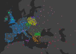 Karte der Daten aus den Katalogen (Stand: Oktober 2022)