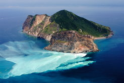 Luftaufnahmen zeigen die Schlotaktivität bei Kuishantao (Turtle Island) vor der Küste Taiwans vor den Extremereignissen.