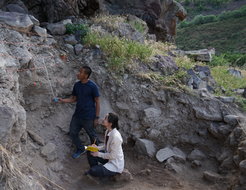 Dr. Maria Antonosyan and Dr. Noel Amano excavating Yeghegis-1 site located in Armenia’s Vayots Dzor province