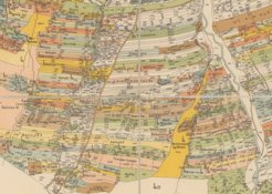 Fragment of a topographical map showing the ownership of oil fields in Galicia. Author unknown (c. 1920) “Plan der Nafta-Felder in Tustanowice (Galizien)”