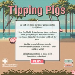 The opening screen of the game Tipping pigs.